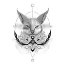 A massage-themed design featuring animals and plants in dotwork style tattoo design idea