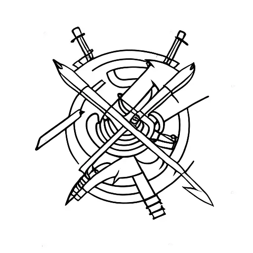 bow with arrow tattoo design idea