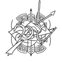 bow with arrow tattoo design idea