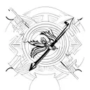 bow with arrow tattoo design idea