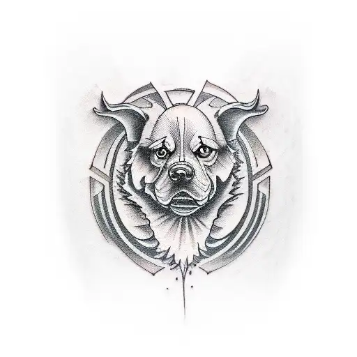 ghost dog tattoo design idea