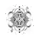 A swirling symphony of musical notes intertwined with graceful dance movements tattoo design idea