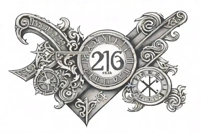 2005, 2002, 1992, 1990 roman numerals tattoo design idea