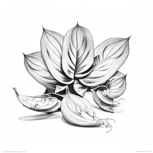 calathea plant tattoo design idea