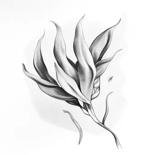 calathea plant hand tattoo design idea