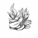 calathea plant hand tattoo design idea