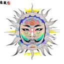 Sun face psychedelic  tattoo design idea
