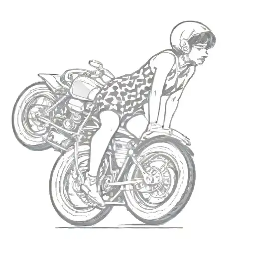 A coverup tattoo of a pinup girl dressed in a racing suit  tattoo design idea