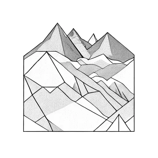 in a geometric shape have st montana landscape that has a campsite with a dog. and having a grandson and grandpa fishing tattoo design idea