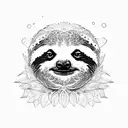 sloth blurry tattoo design idea