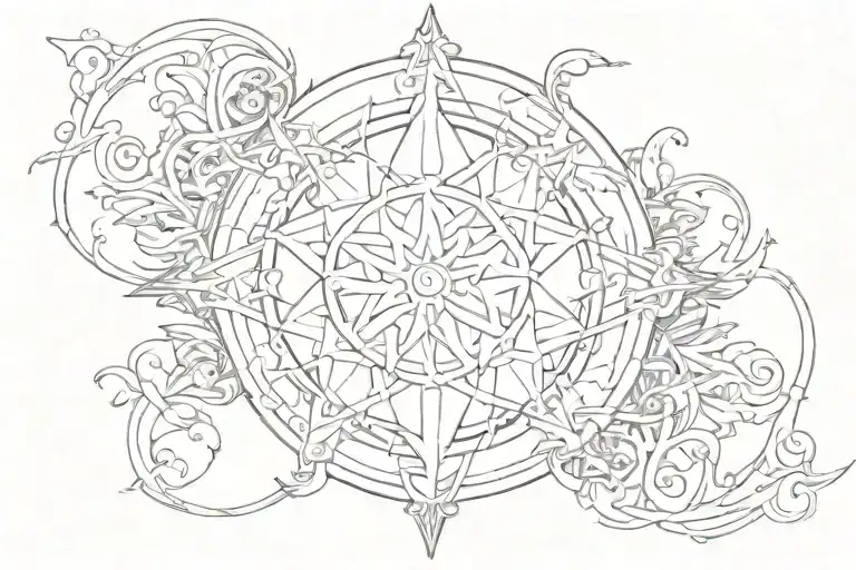 wicca ornamental slightly tattoo design idea