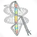 Mistery solving and dna strand tattoo design idea