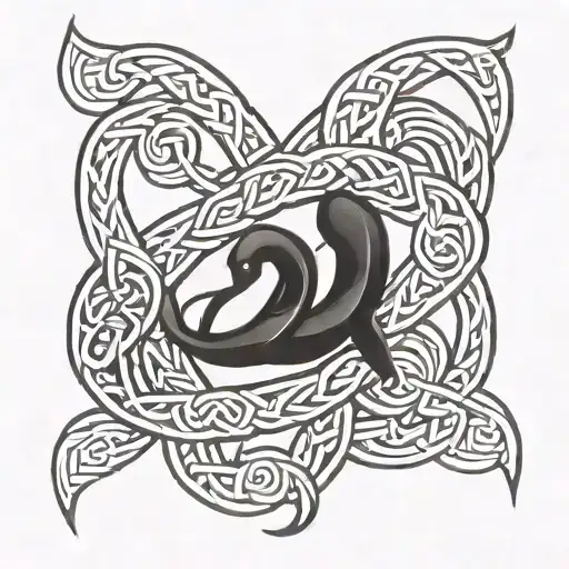 celtic love knot with scorpion tattoo design idea