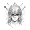 A warrior princess with intricate armor and a sword tattoo design idea