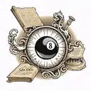 magic 8 ball tattoo design idea