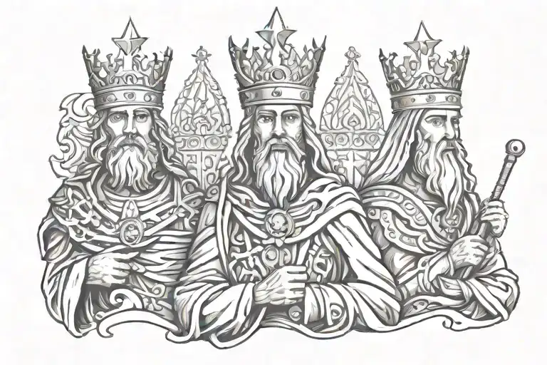 Three Holy Kings tattoo design idea