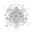 "Dimethyltryptamine molecule made with vine and with a space theme, planets, stars." tattoo design idea