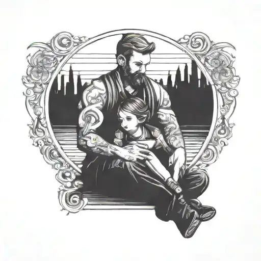 father and daughter symbol  tattoo design idea