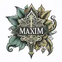 The name Maxim in Latin tattoo design idea