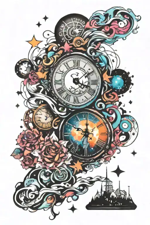 universe and time with Tatum and Mia tattoo design idea