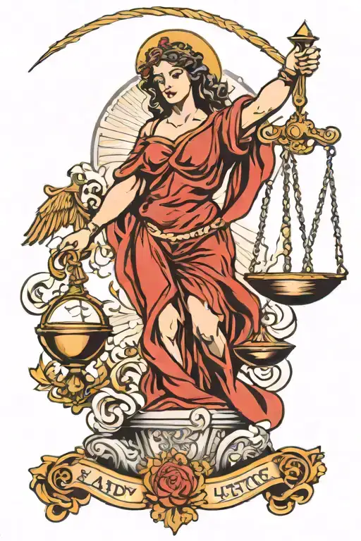 lady justice tattoo design idea