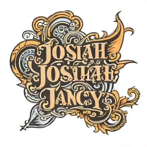josiah fancy font tattoo design idea