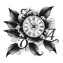 The number 704 with digital clock font style tattoo tattoo design idea