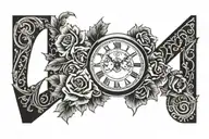 704 with digital clock font tattoo tattoo design idea