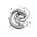 snake with wild flowers around it, wrapping the arm tattoo design idea