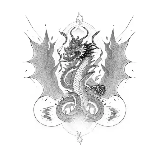 aum dragon tattoo design idea
