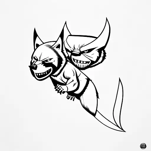 wolverine animal shooting Ak-47 tattoo design idea