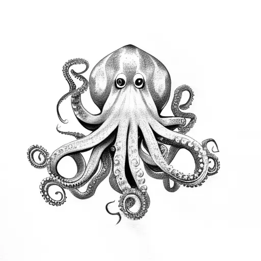 Octopus wrapping its tentacles around an anchor tattoo design idea