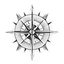 Compass rose with an anchor as the center point tattoo design idea