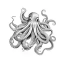 Octopus wrapping its tentacles around an anchor tattoo design idea