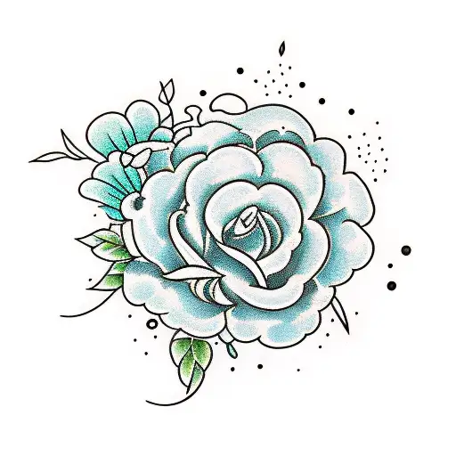 crystall ball surrounded by flowers tattoo design idea