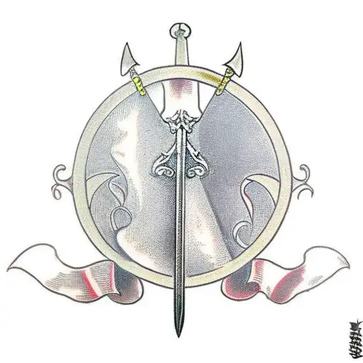 Medieval sword for hand tattoo design idea
