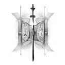 Medieval sword tattoo design idea