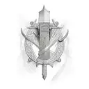 Medieval sword tattoo design idea