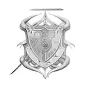 Medieval sword tattoo design idea
