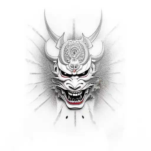 Hannya mask tattoo design idea