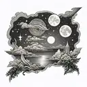 night sky tattoo design idea