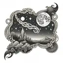 night sky tattoo design idea