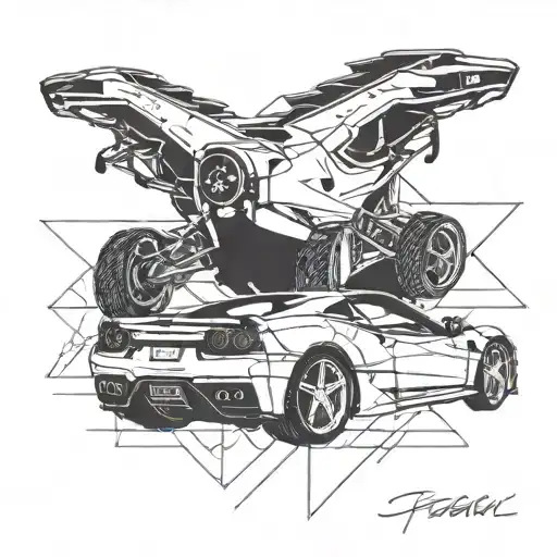 white Ferrari by frank ocean tattoo design idea