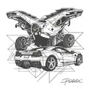 white Ferrari by frank ocean tattoo design idea