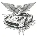white Ferrari by frank ocean tattoo design idea
