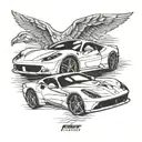 white Ferrari by frank ocean tattoo design idea