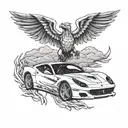 white Ferrari by frank ocean tattoo design idea