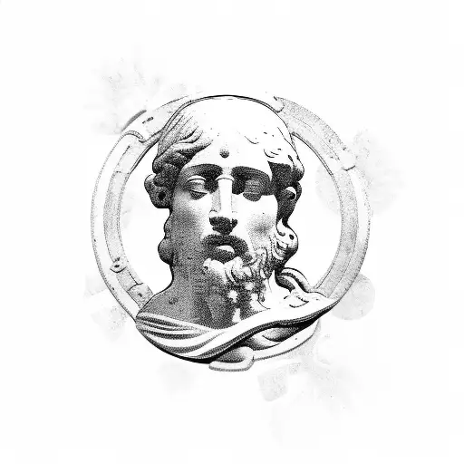 ancient Roman statues tattoo design idea