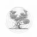 money tree tattoo design idea