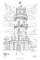 Torre de Belem Lisbon city monuments tattoo design idea